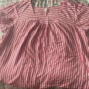Terra & Sky Candy Stripe shirt 3X (24W-26W)